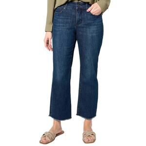 NYDJ Womens Marilyn Straight Ankle Jeans Size 10P Fray Hem Cool Embrace Inspire